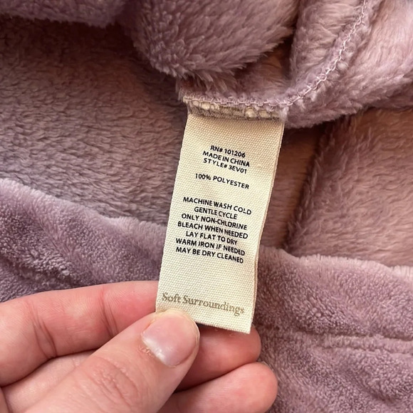 Soft Surroundings Purple Fleece 3/4 Zip Pullover Size PXL - Picture 6 of 8